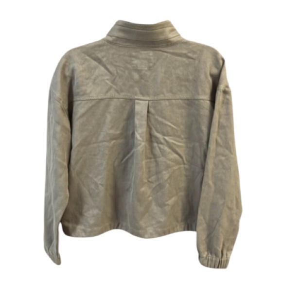 Upwest Cropped Ecohemp Twill Jacket Taupe Tan Hemp and recycled polyester small - Picture 3 of 16